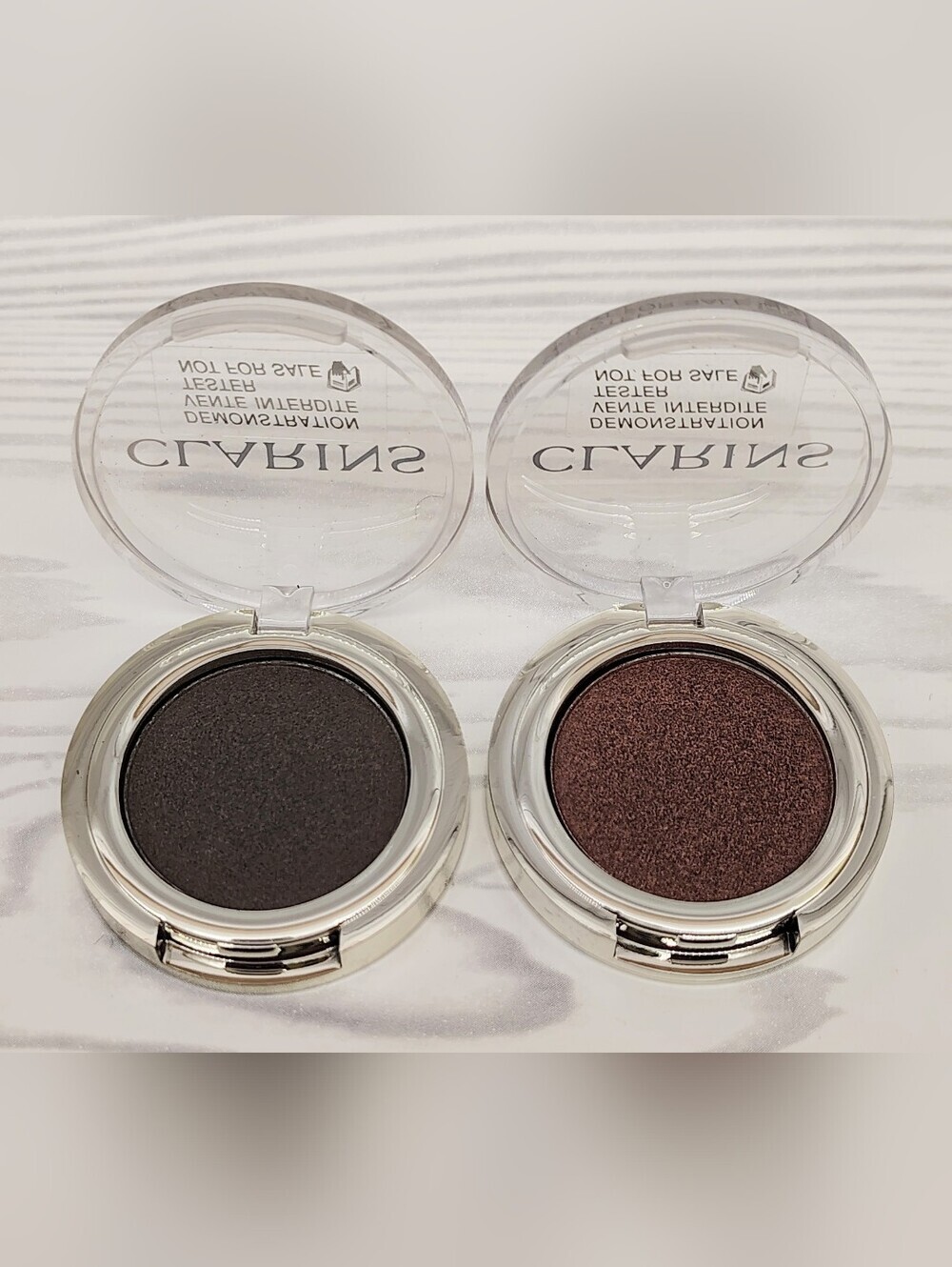 Clarins Ombre Skin Eyeshadow Duo Black & Deep Brown Shimmer New! Makeup